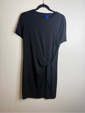 Kit and Ace Black Tie-Waist Short Sleeve Midi Dress size medium